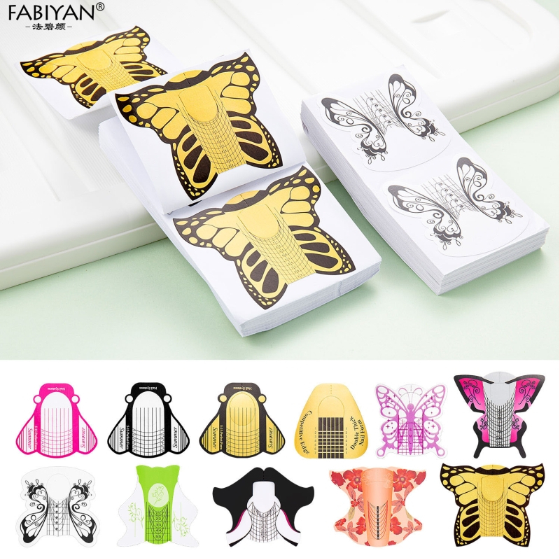 Set vrhova noktiju – leptir-podkova oblik, kristalni vrhovi za francusko gel proširenje, 100 komada