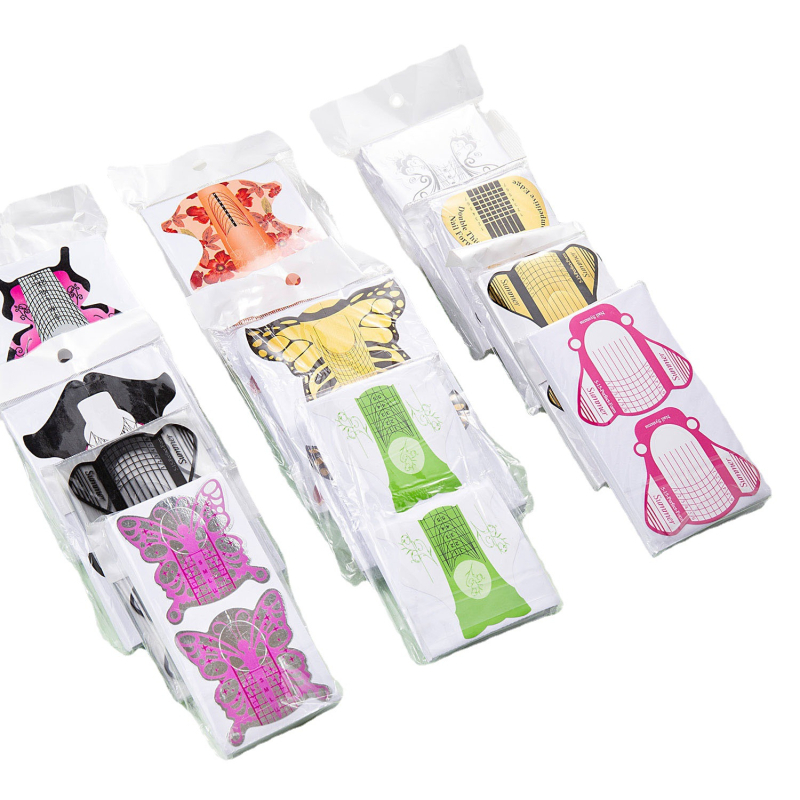 Set vrhova noktiju – leptir-podkova oblik, kristalni vrhovi za francusko gel proširenje, 100 komada