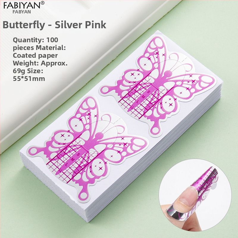 Set vrhova noktiju – leptir-podkova oblik, kristalni vrhovi za francusko gel proširenje, 100 komada