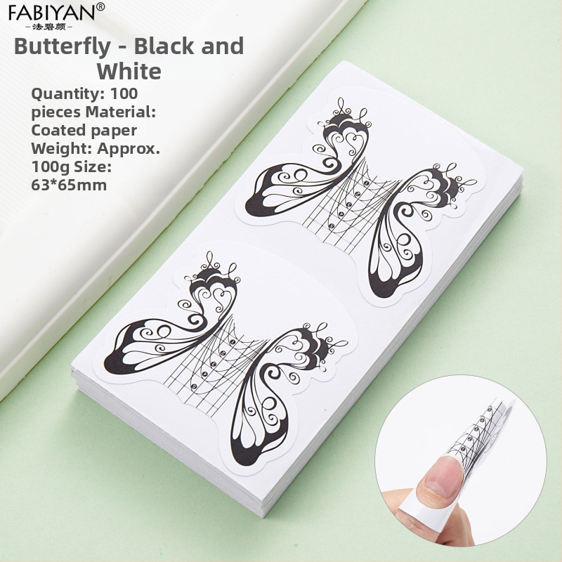 Set vrhova noktiju – leptir-podkova oblik, kristalni vrhovi za francusko gel proširenje, 100 komada