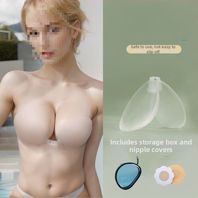 Силиконова бюст-пластир за малък бюст и плосък бюст, удебелен, невидим при носене, за сватбени фотосесии