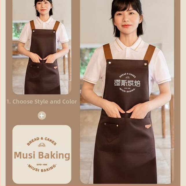 Nepremokavá bezrukávová zástera pre catering, hotely a kaviarne, s nastaviteľným krkom a ramenným popruhom v tvare písmena H