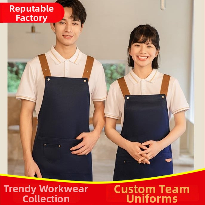 Nepremokavá bezrukávová zástera pre catering, hotely a kaviarne, s nastaviteľným krkom a ramenným popruhom v tvare písmena H