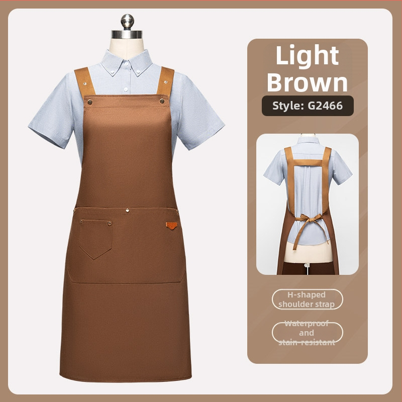 Nepremokavá bezrukávová zástera pre catering, hotely a kaviarne, s nastaviteľným krkom a ramenným popruhom v tvare písmena H