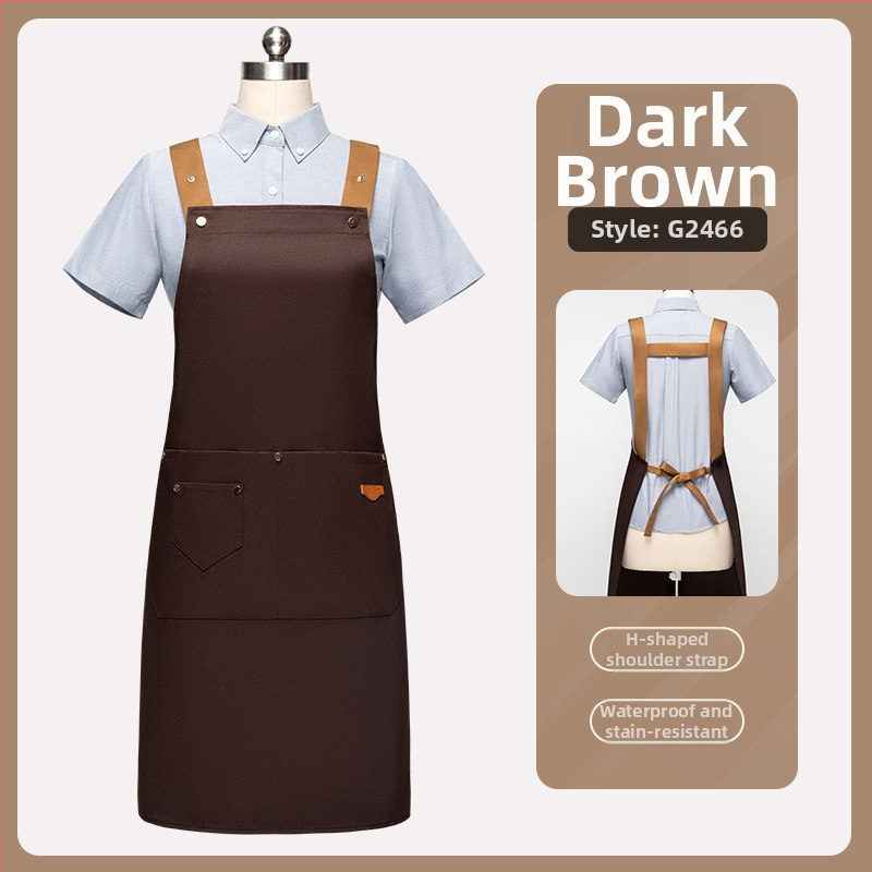 Nepremokavá bezrukávová zástera pre catering, hotely a kaviarne, s nastaviteľným krkom a ramenným popruhom v tvare písmena H