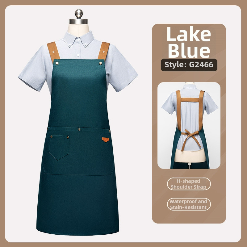 Nepremokavá bezrukávová zástera pre catering, hotely a kaviarne, s nastaviteľným krkom a ramenným popruhom v tvare písmena H