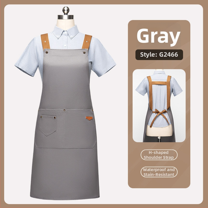 Nepremokavá bezrukávová zástera pre catering, hotely a kaviarne, s nastaviteľným krkom a ramenným popruhom v tvare písmena H