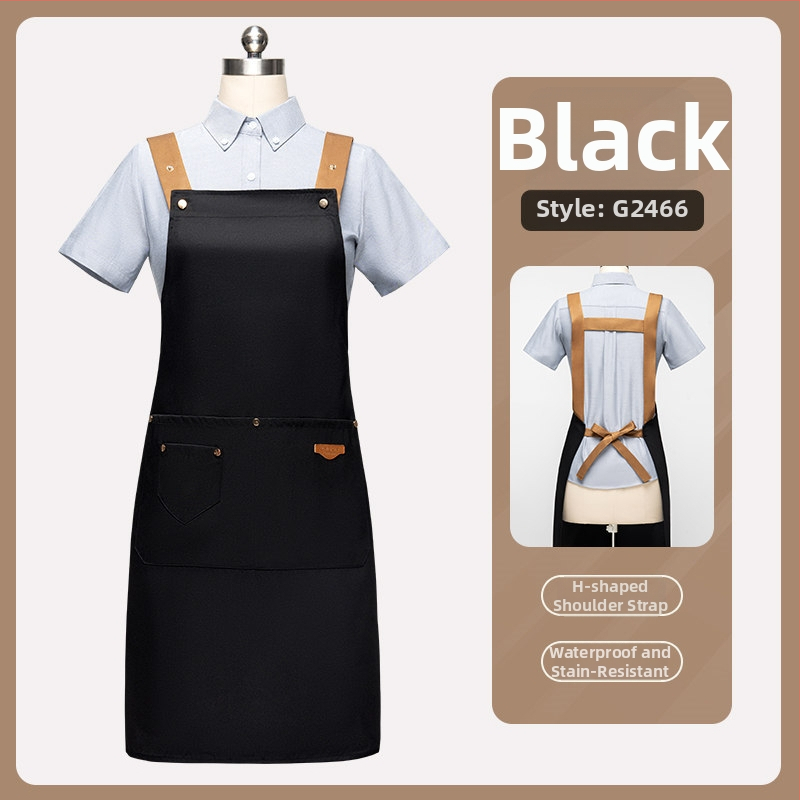 Nepremokavá bezrukávová zástera pre catering, hotely a kaviarne, s nastaviteľným krkom a ramenným popruhom v tvare písmena H