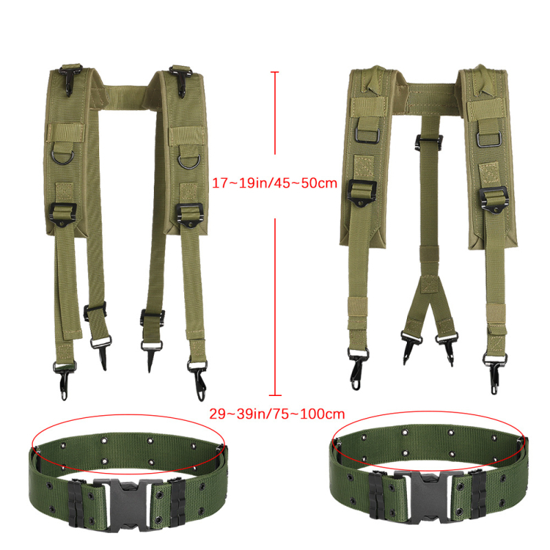 Sling tactic în formă de Y pentru exterior – curea din nylon, cataramă din plastic, închidere cu cataramă, lățime peste 4 cm, tricotat manual