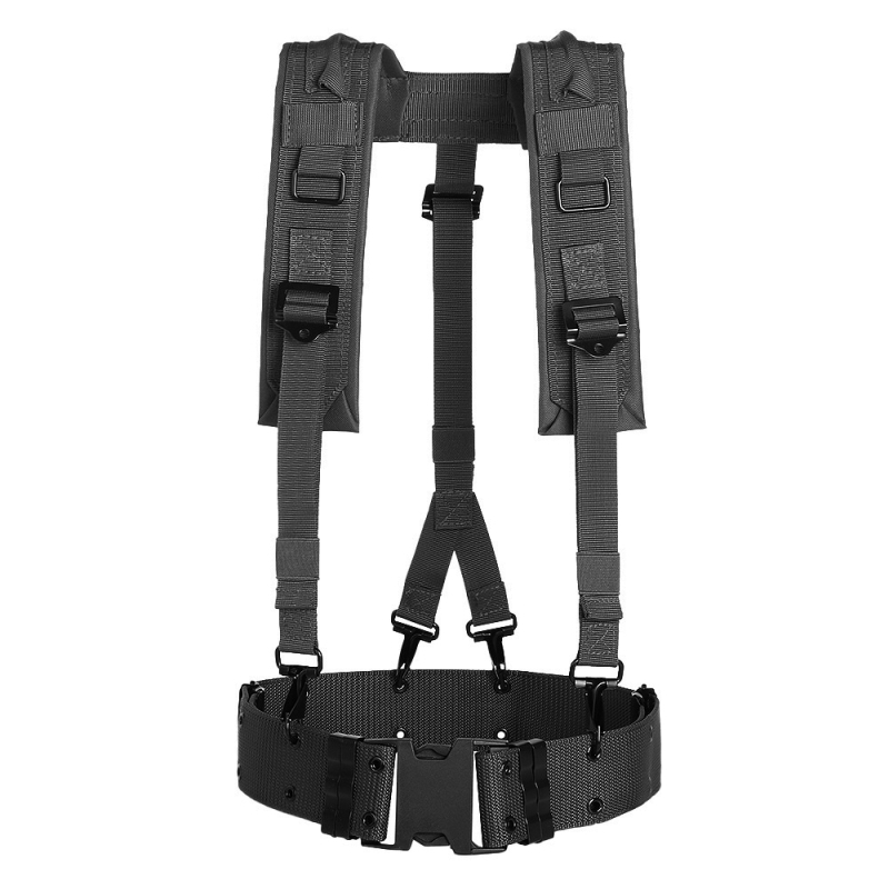 Sling tactic în formă de Y pentru exterior – curea din nylon, cataramă din plastic, închidere cu cataramă, lățime peste 4 cm, tricotat manual