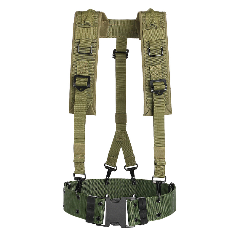 Sling tactic în formă de Y pentru exterior – curea din nylon, cataramă din plastic, închidere cu cataramă, lățime peste 4 cm, tricotat manual