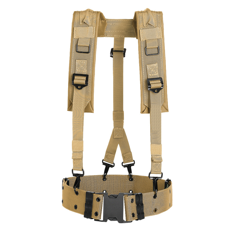 Sling tactic în formă de Y pentru exterior – curea din nylon, cataramă din plastic, închidere cu cataramă, lățime peste 4 cm, tricotat manual