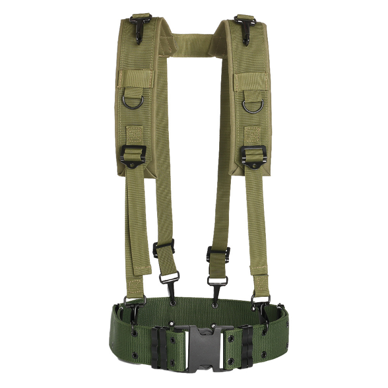 Sling tactic în formă de Y pentru exterior – curea din nylon, cataramă din plastic, închidere cu cataramă, lățime peste 4 cm, tricotat manual