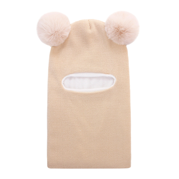 Pletená detská čiapka s ochranou uší a kapucňou, zimná akryl, s pom-pom, pre deti od 6 mesiacov do 6 rokov