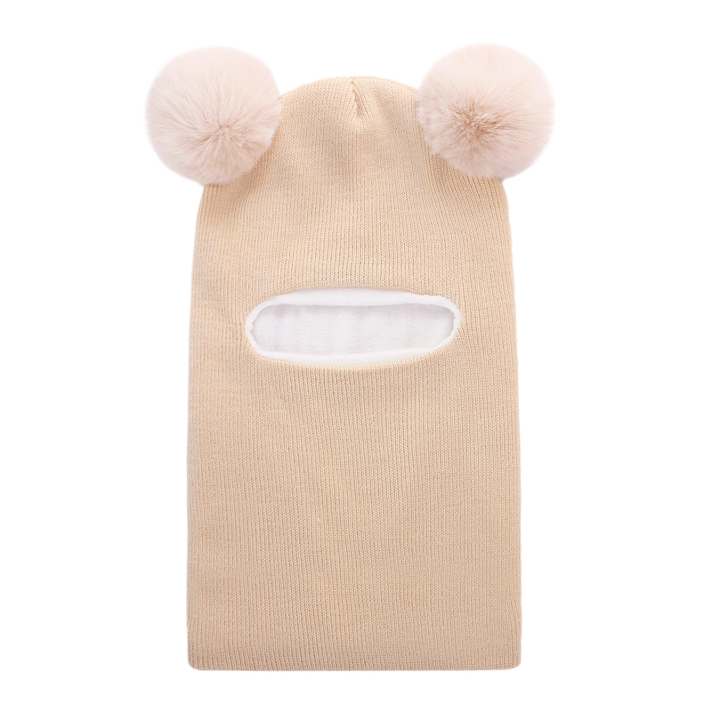 Pletená detská čiapka s ochranou uší a kapucňou, zimná akryl, s pom-pom, pre deti od 6 mesiacov do 6 rokov