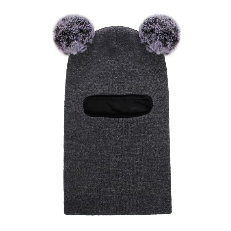 Pletená detská čiapka s ochranou uší a kapucňou, zimná akryl, s pom-pom, pre deti od 6 mesiacov do 6 rokov