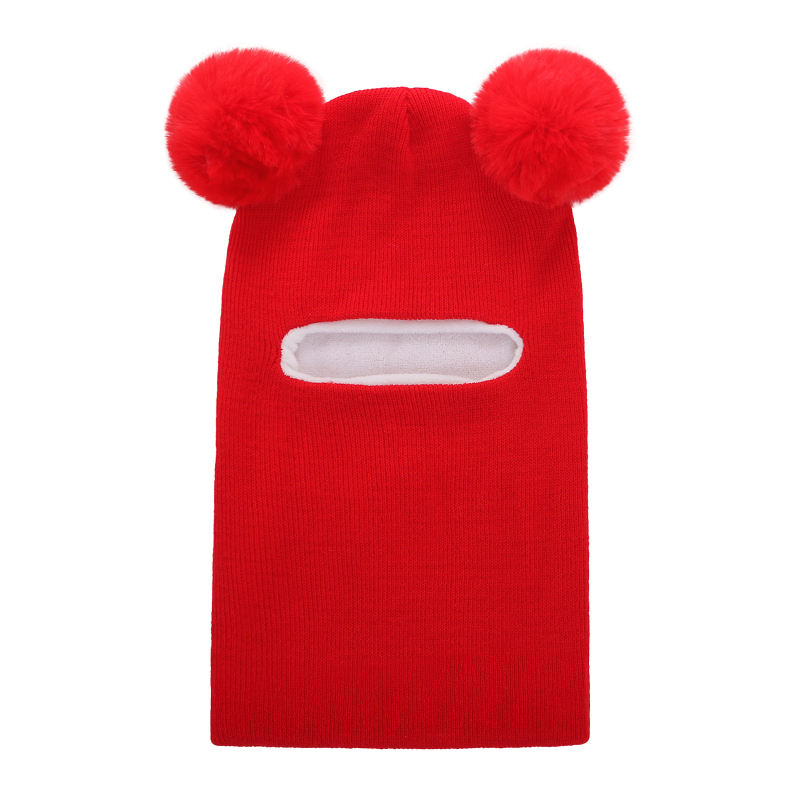 Pletená detská čiapka s ochranou uší a kapucňou, zimná akryl, s pom-pom, pre deti od 6 mesiacov do 6 rokov