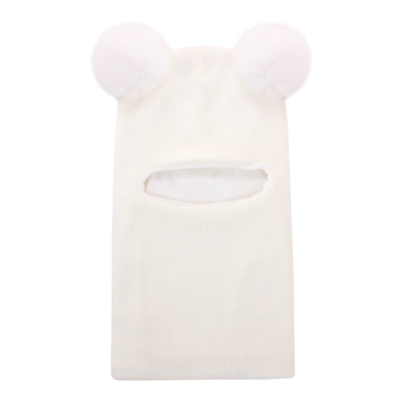 Pletená detská čiapka s ochranou uší a kapucňou, zimná akryl, s pom-pom, pre deti od 6 mesiacov do 6 rokov