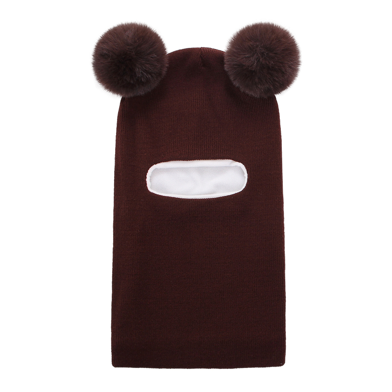 Pletená detská čiapka s ochranou uší a kapucňou, zimná akryl, s pom-pom, pre deti od 6 mesiacov do 6 rokov