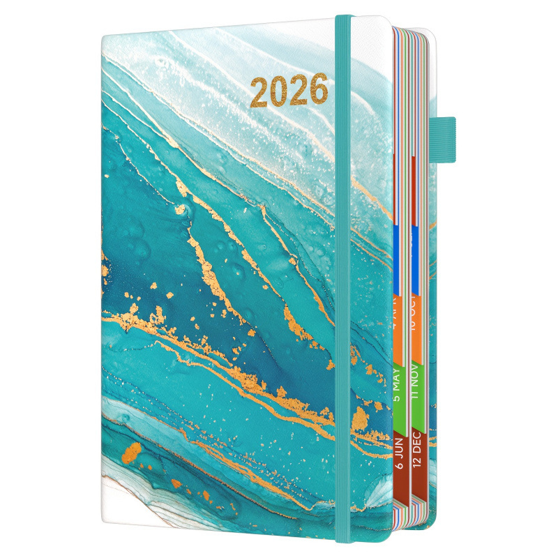 Elegantný kvetinový plánovač A5 poznámkový blok — prispôsobiteľný; Rok 2026; Materiály: Kraftpapier, PVC nálepka, zrkadlová nálepka; Číslo produktu jd601101378798178