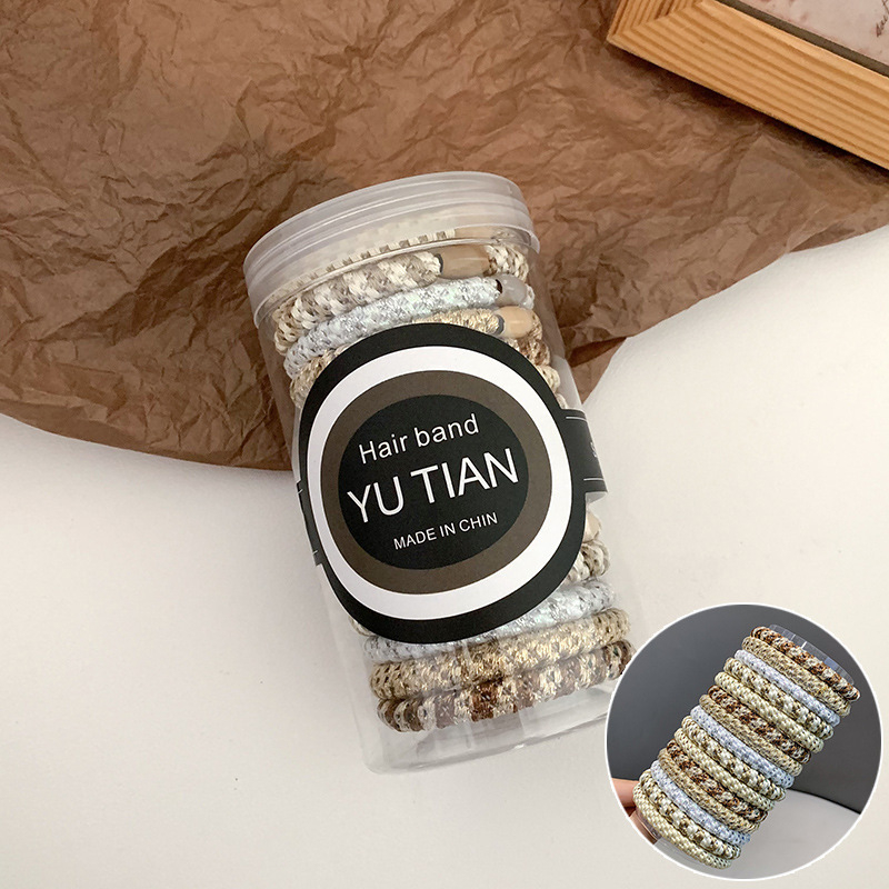 Audinio plaukų gumelė uodegai - rankų darbo, aukšta kokybė, didelis elastingumas, be įdėklų, kasdieniam miesto stiliui