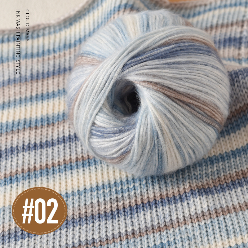 Ručni pleteni šal od mohair vlakana — Semi-Worsted, vlakna u motku, Broj proizvoda 889