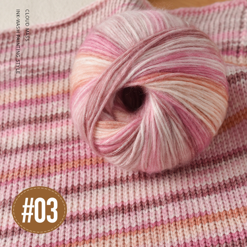 Ručni pleteni šal od mohair vlakana — Semi-Worsted, vlakna u motku, Broj proizvoda 889