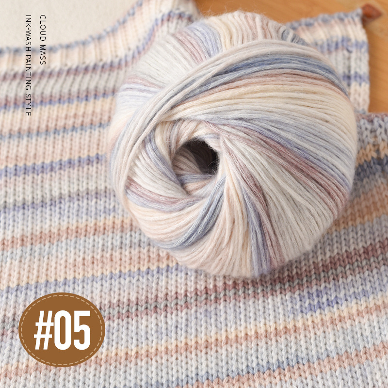 Ručni pleteni šal od mohair vlakana — Semi-Worsted, vlakna u motku, Broj proizvoda 889