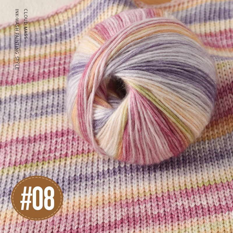 Ručni pleteni šal od mohair vlakana — Semi-Worsted, vlakna u motku, Broj proizvoda 889