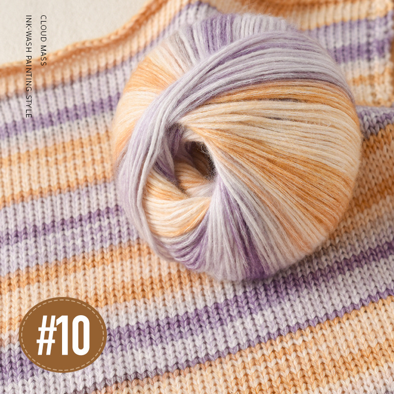 Ručni pleteni šal od mohair vlakana — Semi-Worsted, vlakna u motku, Broj proizvoda 889