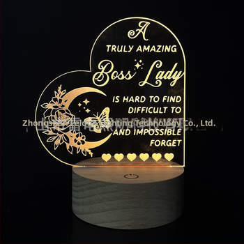 3D nočná lampa srdca z akrylu, sieťové napájanie, akrylový tienidlo, napätie ≤ 36V