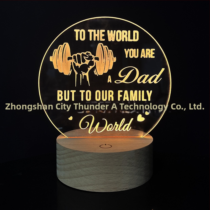 3D nočná lampa srdca z akrylu, sieťové napájanie, akrylový tienidlo, napätie ≤ 36V