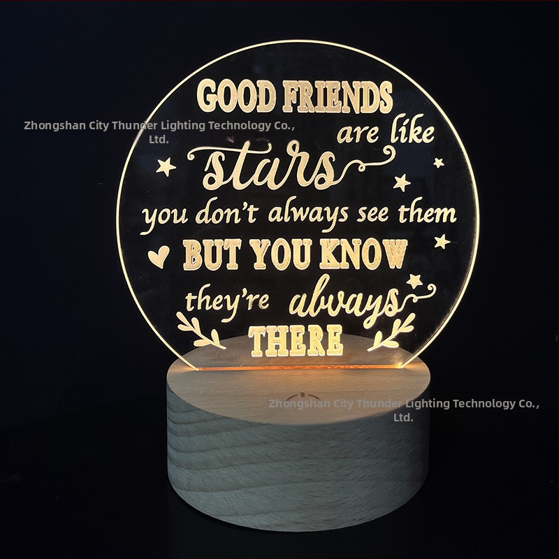 3D nočná lampa srdca z akrylu, sieťové napájanie, akrylový tienidlo, napätie ≤ 36V