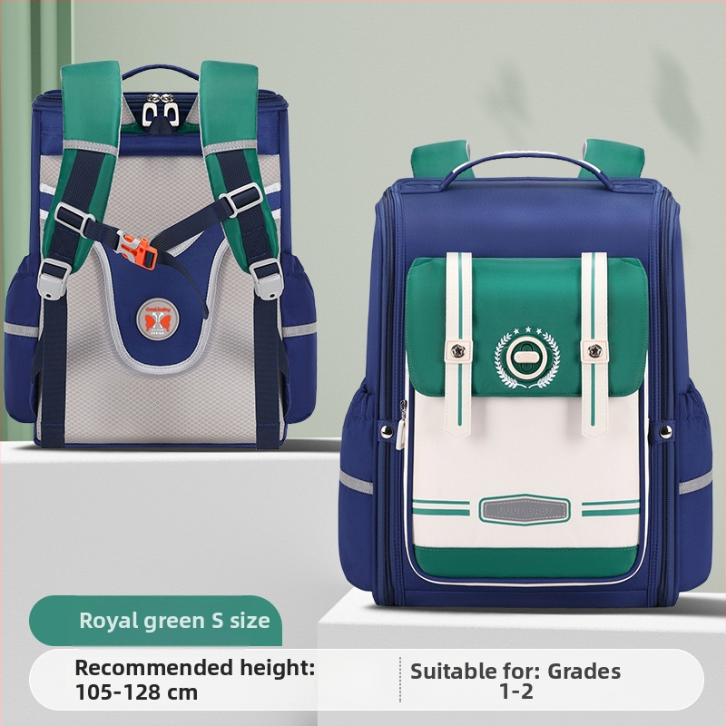 Unisex mokyklinė kuprinė 1–6 klasei, kvėpuojanti, itin lengva, išplėčiama, mažinanti apkrovą, atšvaitiniai elementai nakties saugumui; medžiaga: Oxford audinys; pamušalas: poliesteris; ergonomiška nugaros plokštė