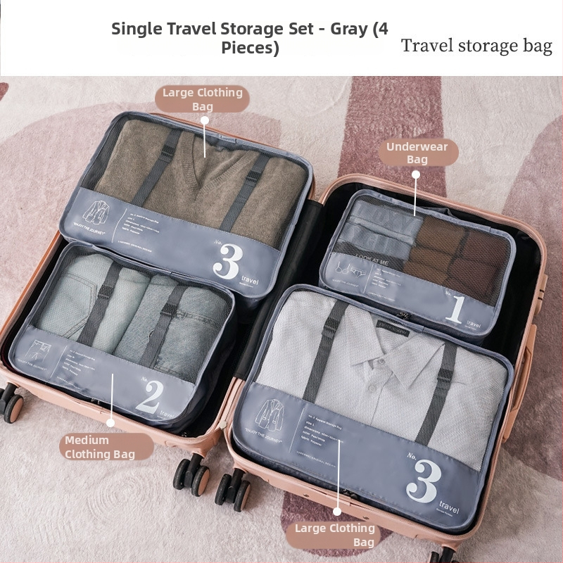 Cestovná taška - Polyester, Viacúčelový, Moderný minimalistický štýl, pre topánky, spodnú bielizeň, oblečenie a toaletné potreby