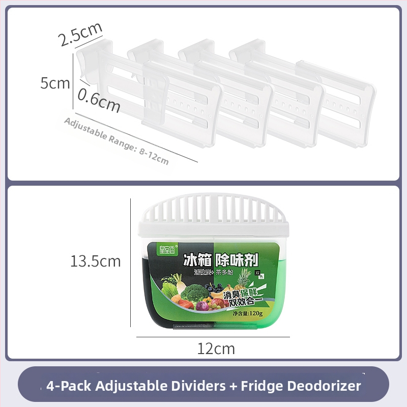 Delič chladničky – bočné dvere, zvislý delič, nastaviteľný plastový panel, modulárna konfigurácia