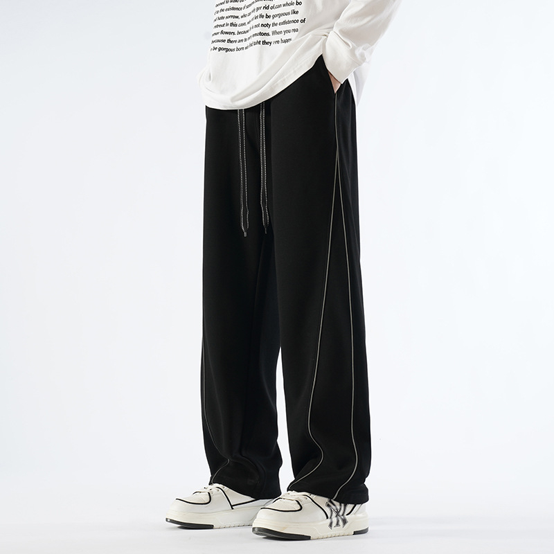 Casual široke hlače s flis podstavom, srednje visine struka, bez pojasa, za jesen