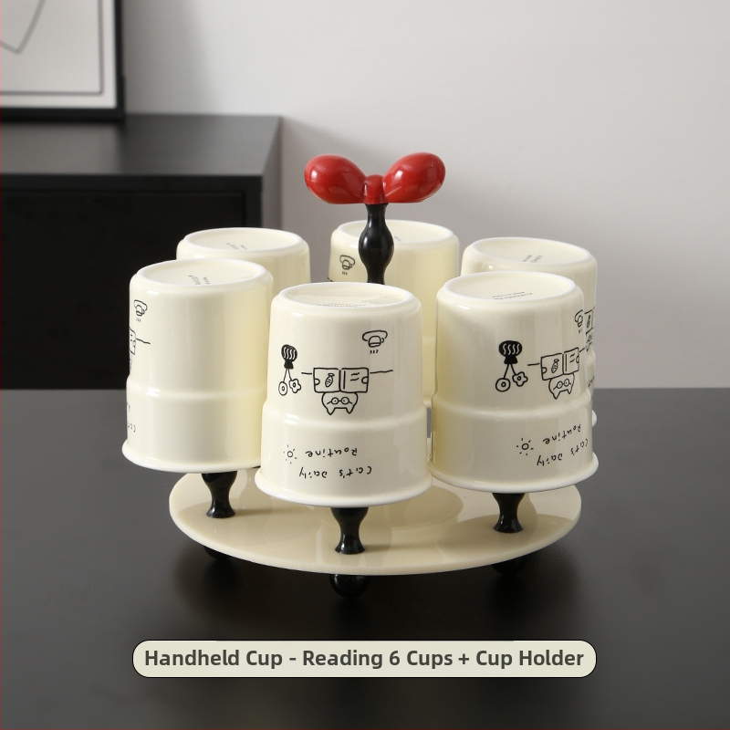 Kitten séria keramická šálka na kávu s viečkom, japonský štýl, jednoduchý štýl