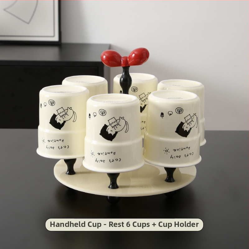 Kitten séria keramická šálka na kávu s viečkom, japonský štýl, jednoduchý štýl