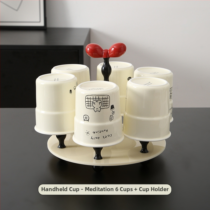 Kitten séria keramická šálka na kávu s viečkom, japonský štýl, jednoduchý štýl