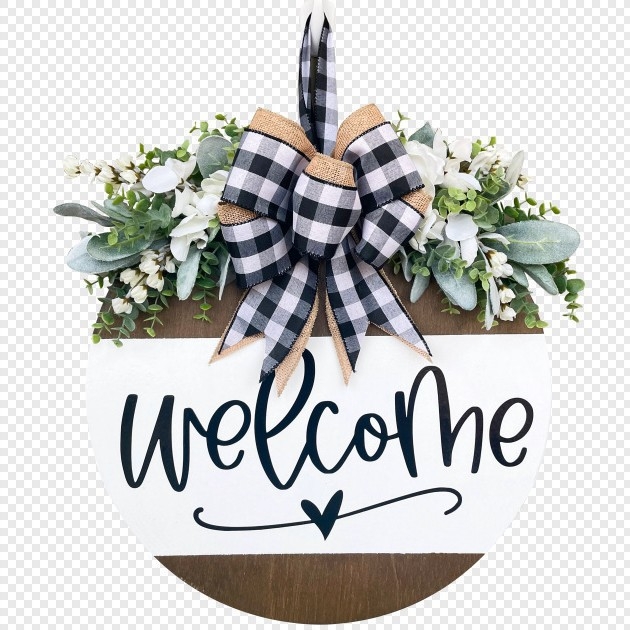 Drevená vstupná tabuľka s nápisom Vitajte (Materiál: Drevo; Spracovanie: Iné; Darček: Áno; IP schválenie: Nie)