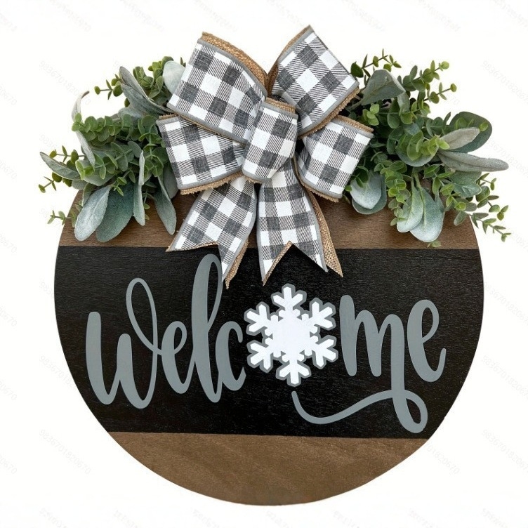 Drevená vstupná tabuľka s nápisom Vitajte (Materiál: Drevo; Spracovanie: Iné; Darček: Áno; IP schválenie: Nie)