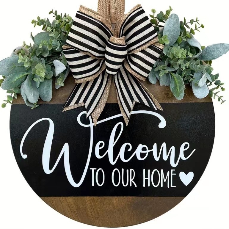 Drevená vstupná tabuľka s nápisom Vitajte (Materiál: Drevo; Spracovanie: Iné; Darček: Áno; IP schválenie: Nie)