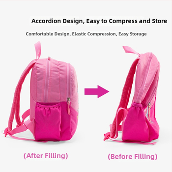 Vaikų kuprinė su vienaragio motyvu, Oxford audinys, kvėpuojanti, lengva, pečių dirželiai su oro pagalve