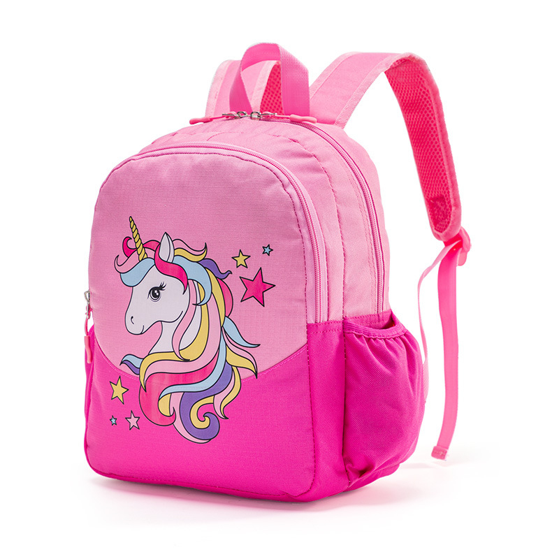 Vaikų kuprinė su vienaragio motyvu, Oxford audinys, kvėpuojanti, lengva, pečių dirželiai su oro pagalve