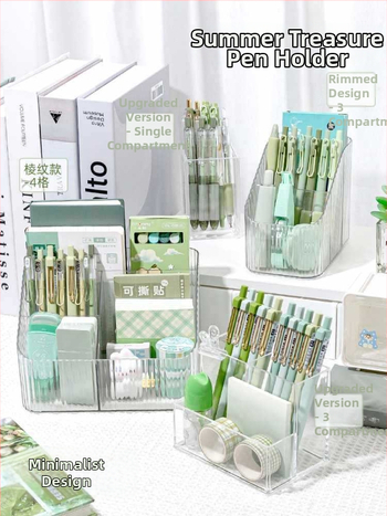 Priehľadný akrylový držiak na perá s veľkou kapacitou — organizér na písacie potreby na detskom stole, darček pre spolužiaka, Vianoce
