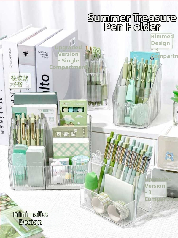 Priehľadný akrylový držiak na perá s veľkou kapacitou — organizér na písacie potreby na detskom stole, darček pre spolužiaka, Vianoce