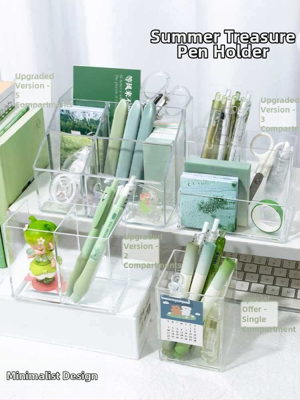 Priehľadný akrylový držiak na perá s veľkou kapacitou — organizér na písacie potreby na detskom stole, darček pre spolužiaka, Vianoce