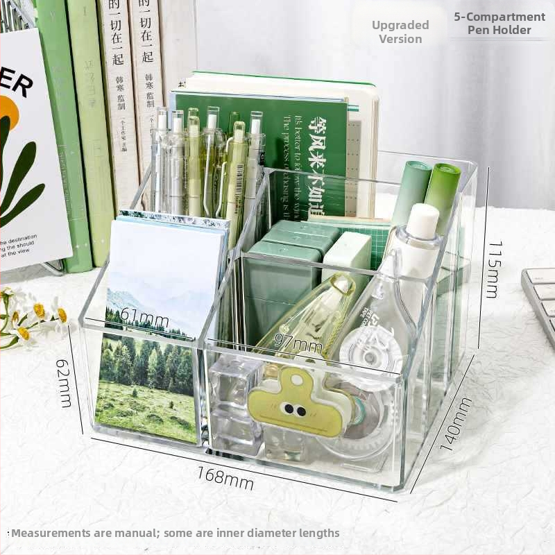 Priehľadný akrylový držiak na perá s veľkou kapacitou — organizér na písacie potreby na detskom stole, darček pre spolužiaka, Vianoce