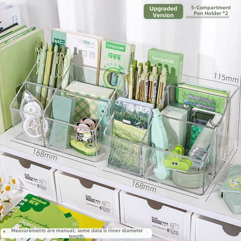 Priehľadný akrylový držiak na perá s veľkou kapacitou — organizér na písacie potreby na detskom stole, darček pre spolužiaka, Vianoce